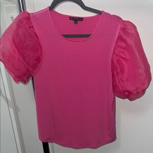 Adrianna Papell Pink Puff Sleeve Blouse